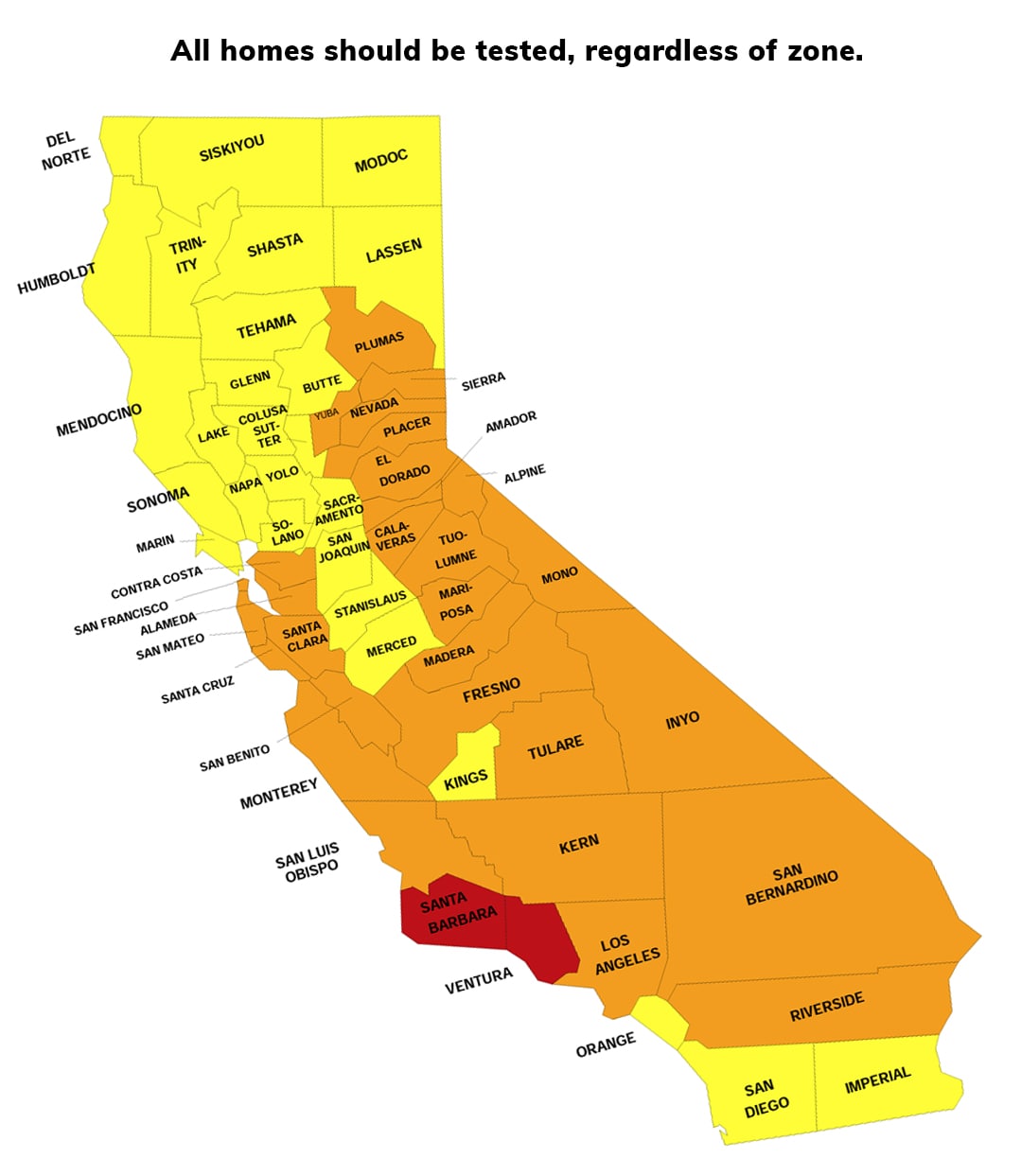 California Radon Map